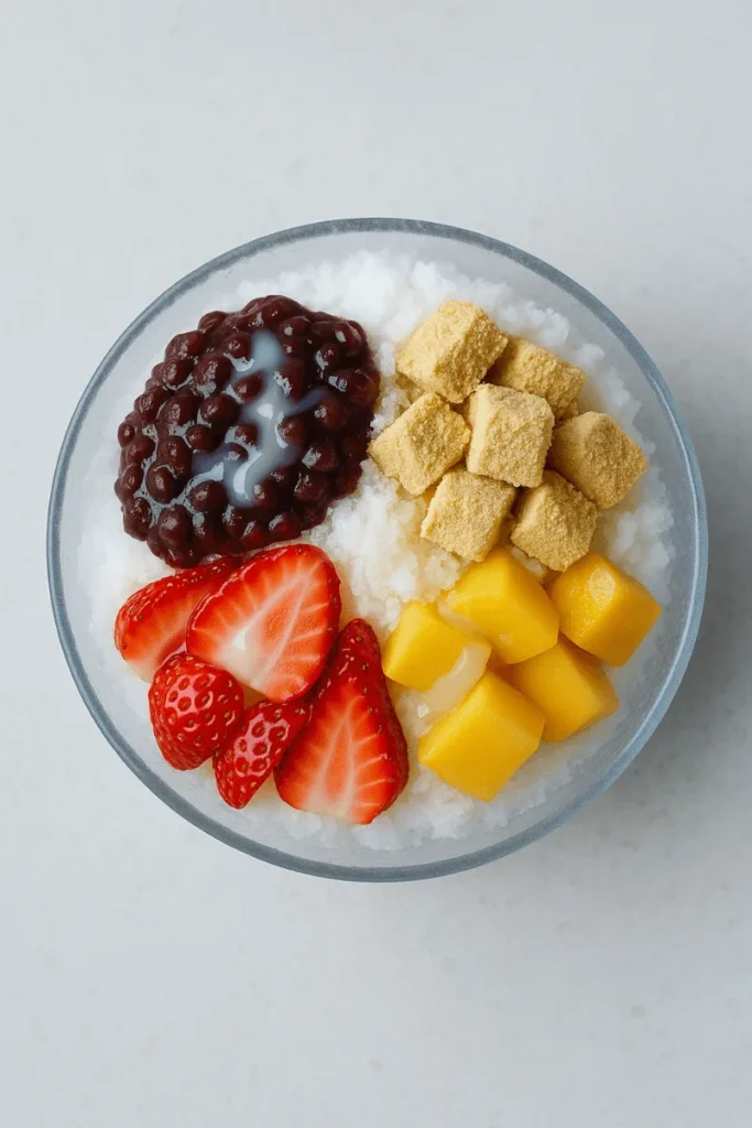 Patbingsu with Red Bean and Fruit