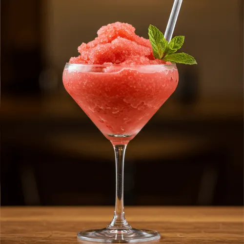 Side-by-side comparison of classic virgin strawberry mojito and frozen slush version with vibrant garnishes.